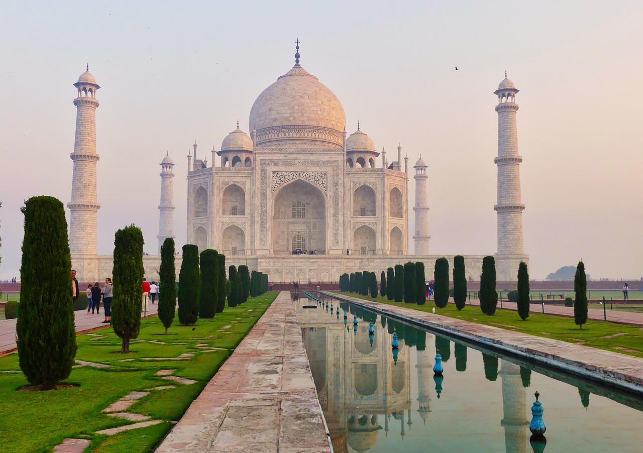 Taj Mahal in Agra at sunrise
